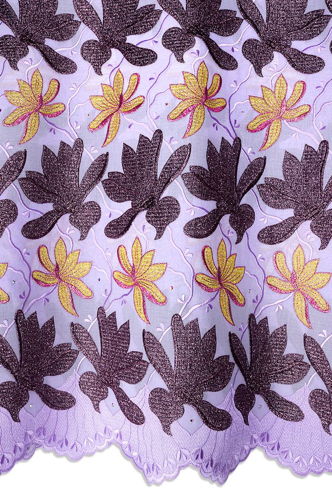 FSL792 - Stunning Fine Swiss Lace - Lilac, Lavender & Gold