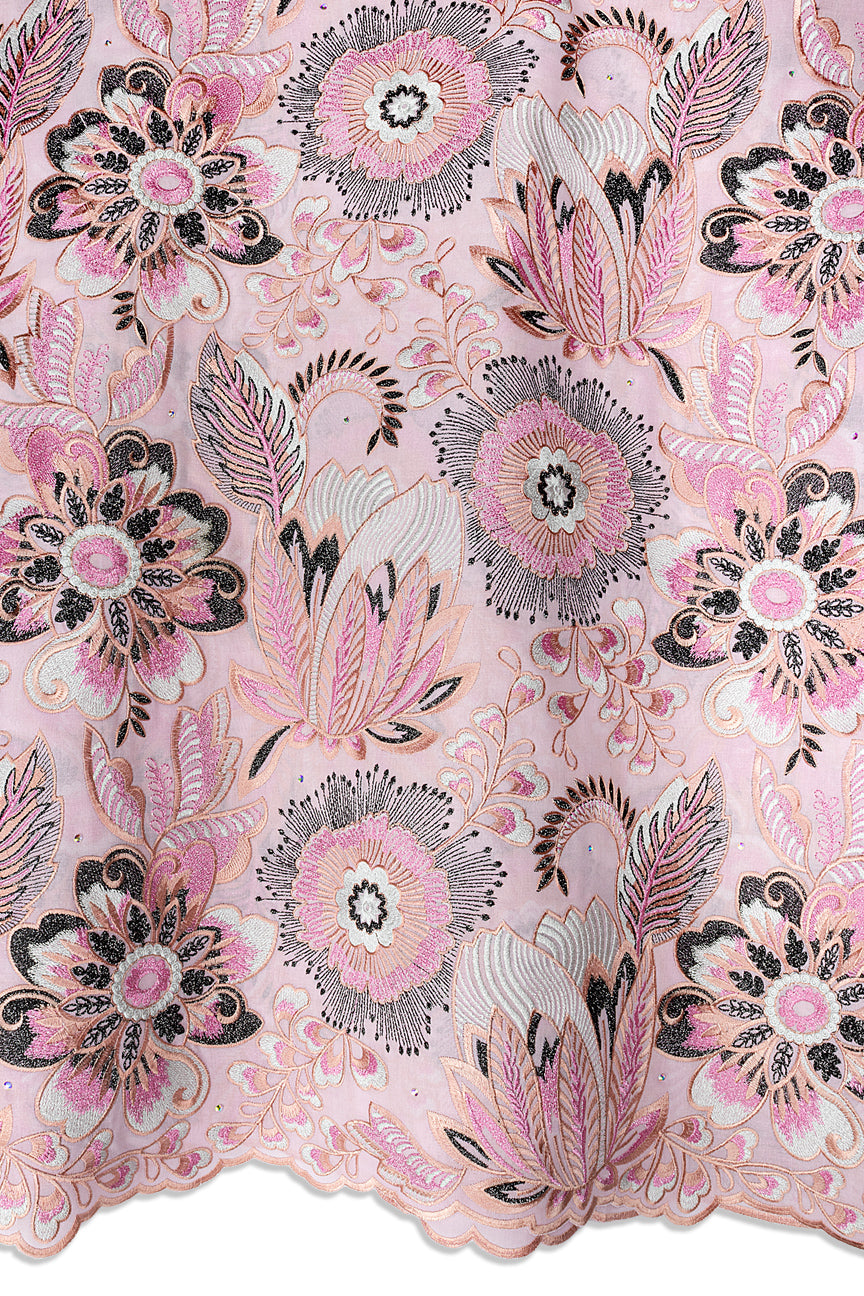 FSL780 - Stunning Fine Swiss Lace - Pink & Black