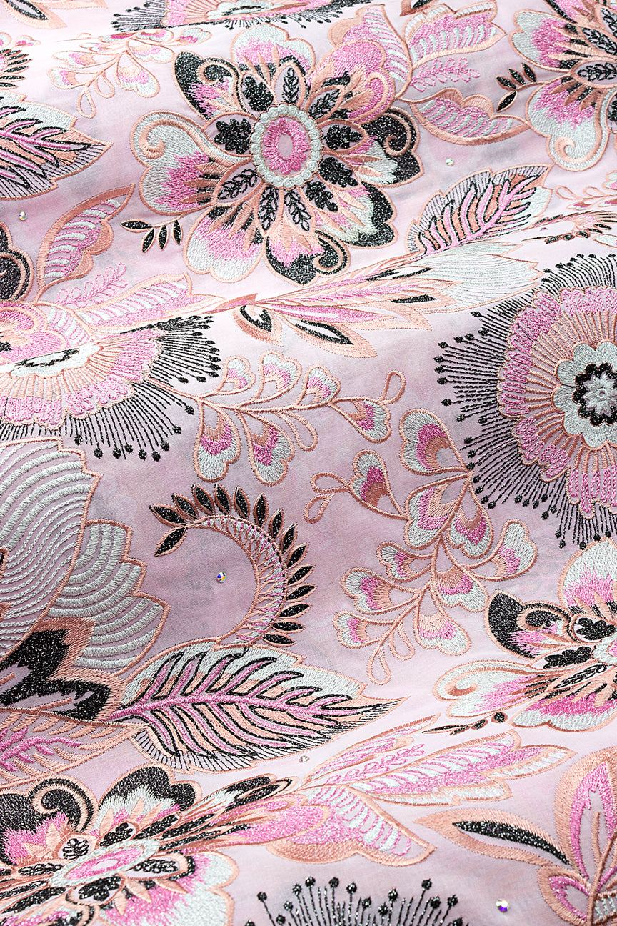 FSL780 - Stunning Fine Swiss Lace - Pink & Black