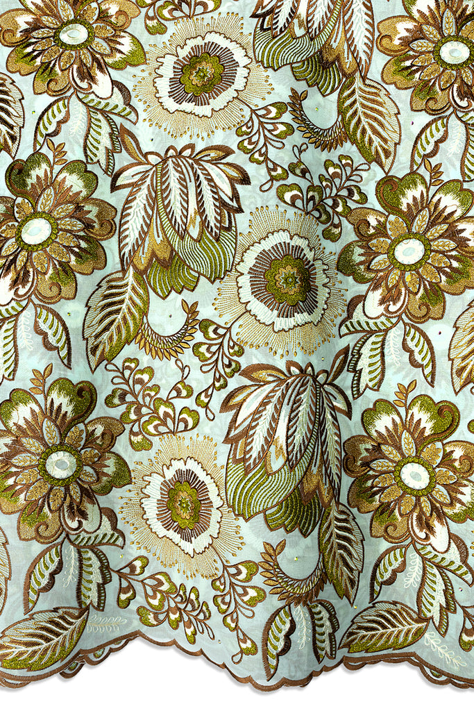 FSL781 - Stunning Fine Swiss Lace - Mint & Gold
