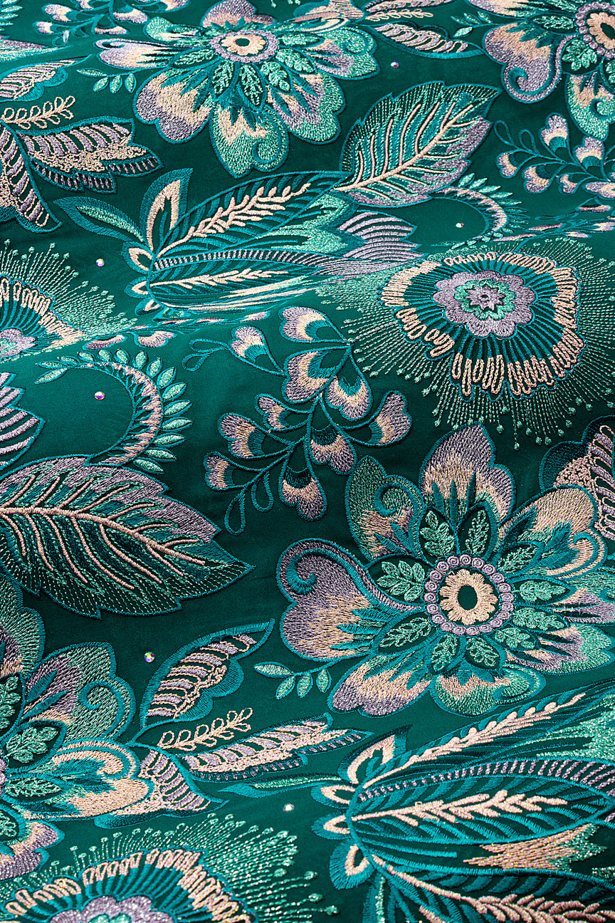 FSL780 - Stunning Fine Swiss Lace - Turqouise & Lilac