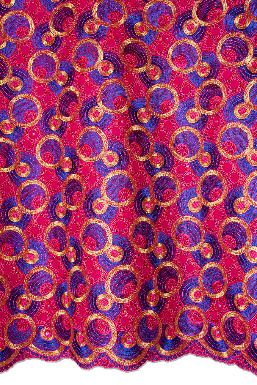 Celebrant Swiss Voile Lace - SWC0110 - Pink, Blue & Gold