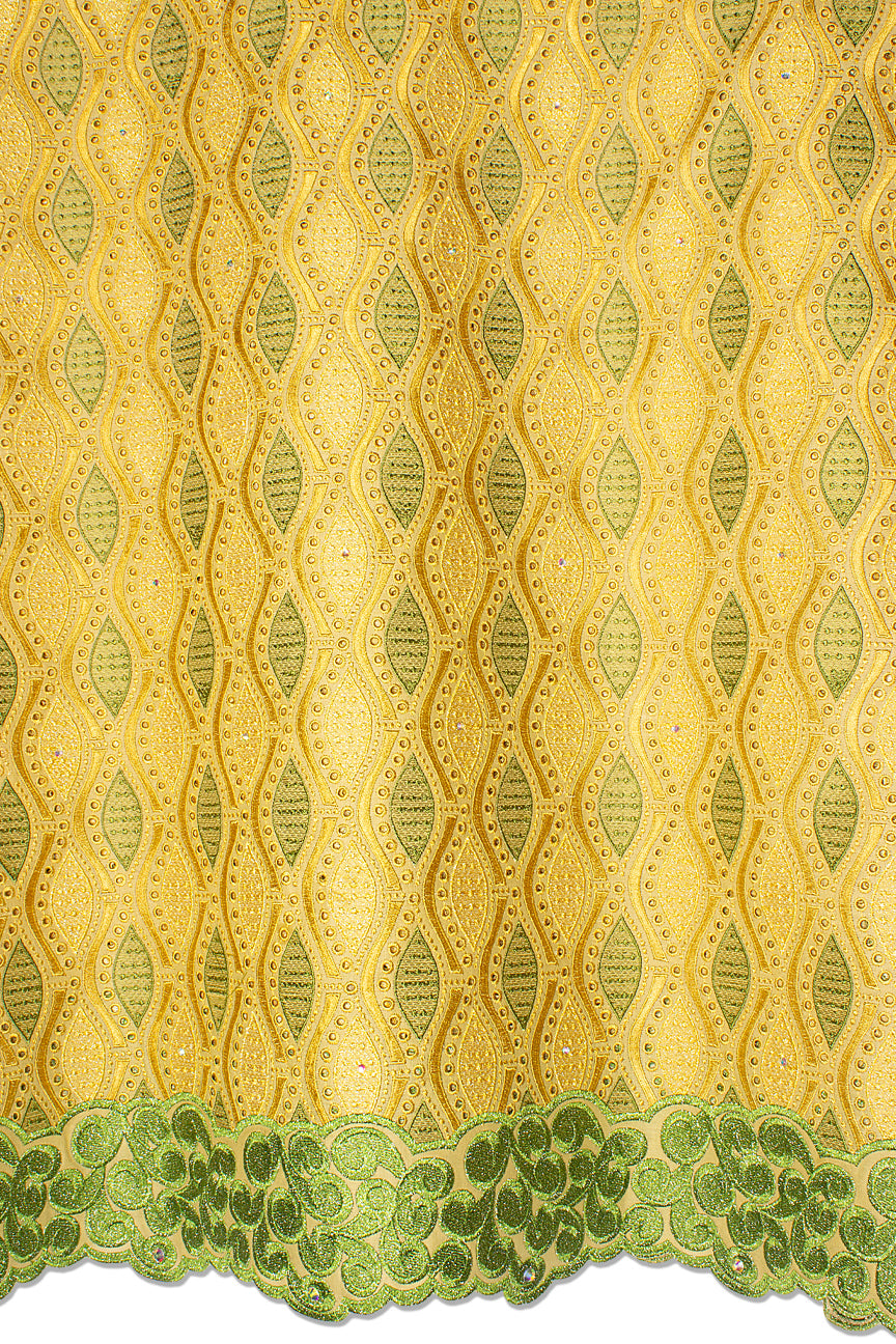 Celebrant Swiss Voile Lace - SWC0104 - Gold & Green