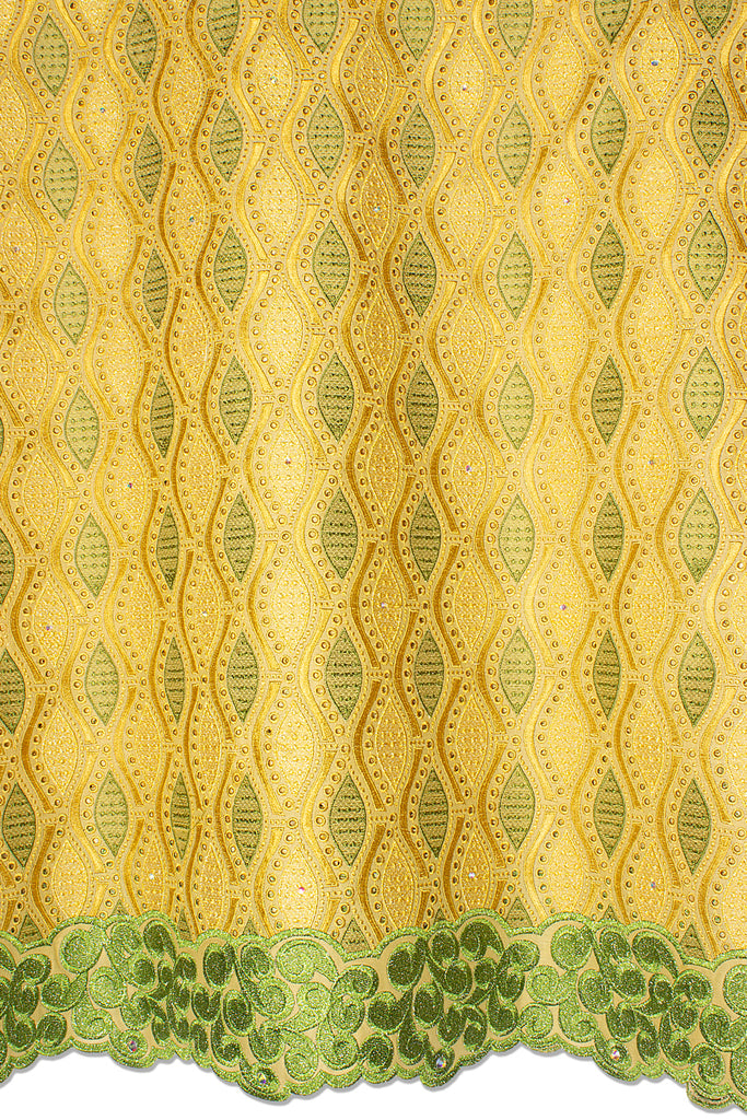 Celebrant Swiss Voile Lace - SWC0104 - Gold & Green