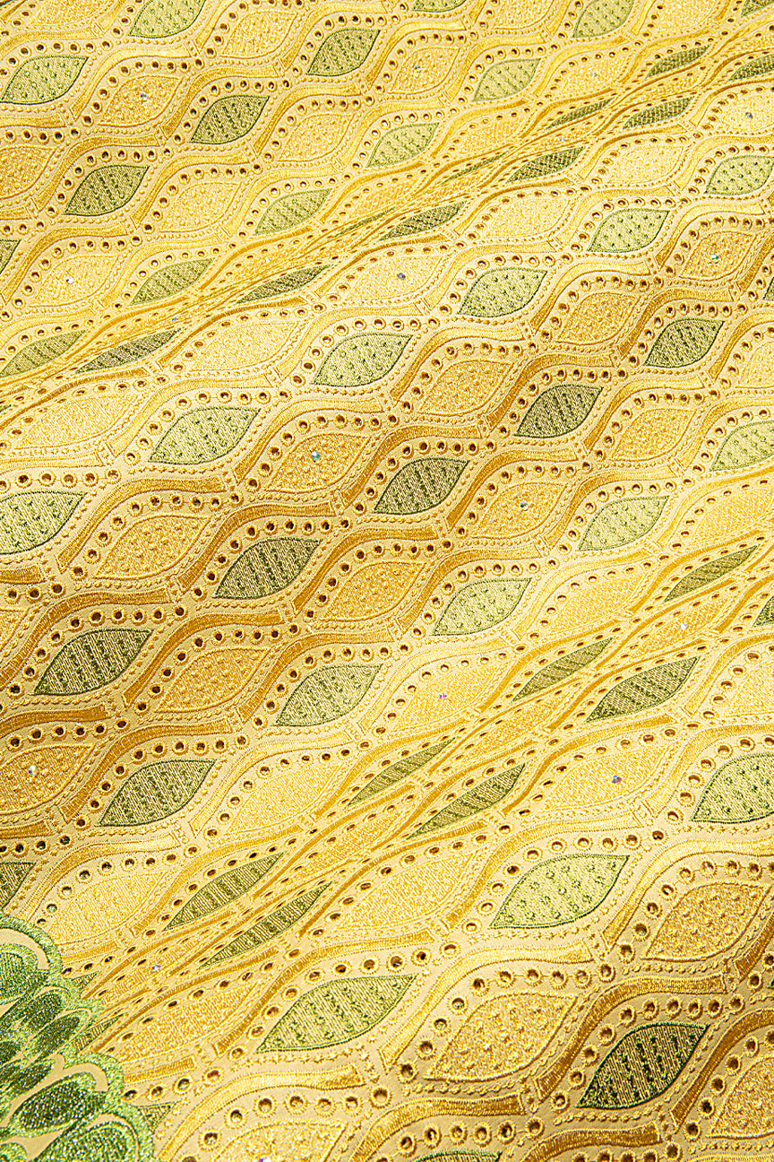Celebrant Swiss Voile Lace - SWC0104 - Gold & Green