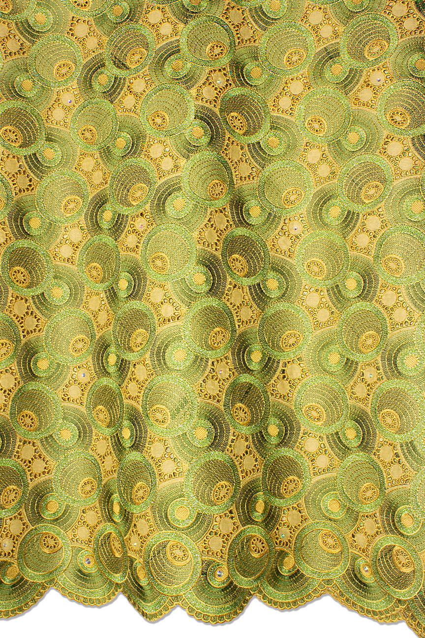 Celebrant Swiss Voile Lace - SWC0108 - Gold & Green