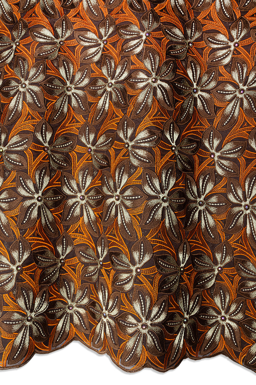 Celebrant Swiss Voile Lace - SWC092 - Brown & Copper