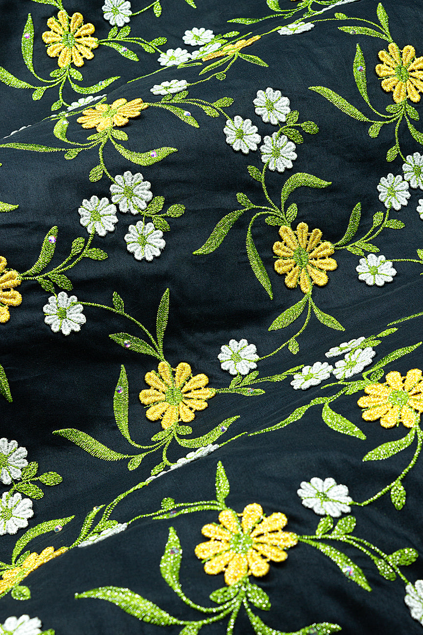 Celebrant Swiss Voile Lace - SWC086 -Black, Gold, White & Lime
