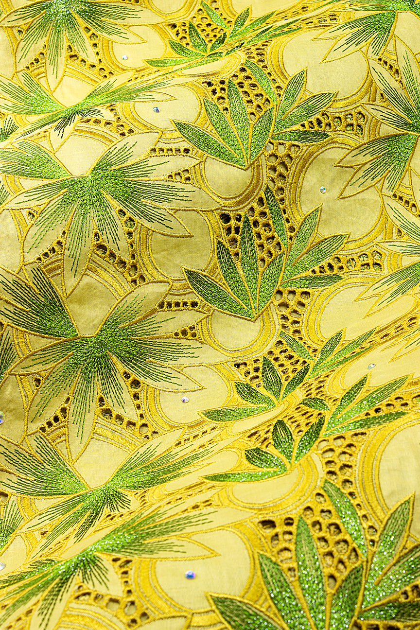 Celebrant Swiss Voile Lace - SWC088 - Gold & Lime