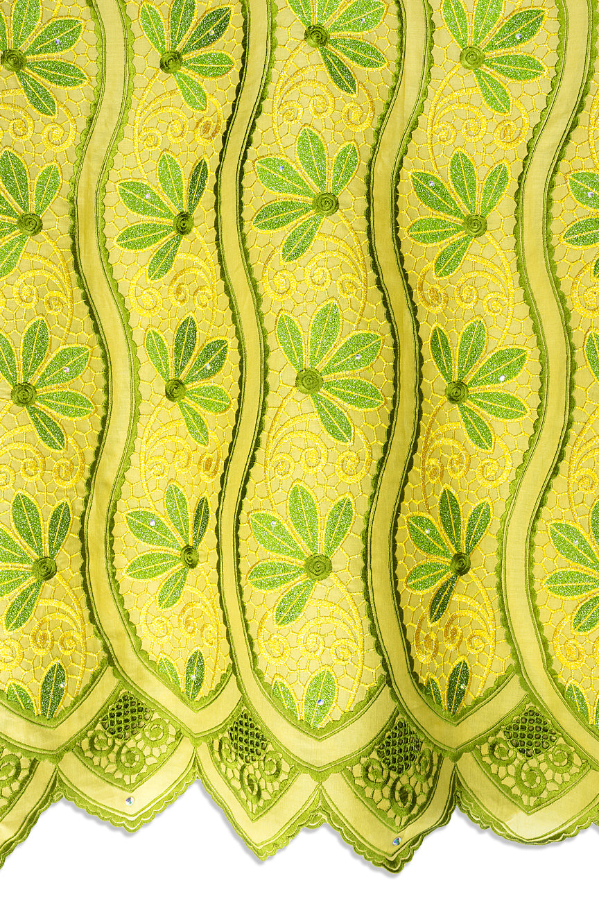 Celebrant Swiss Voile Lace - SWC084 - Gold & Green