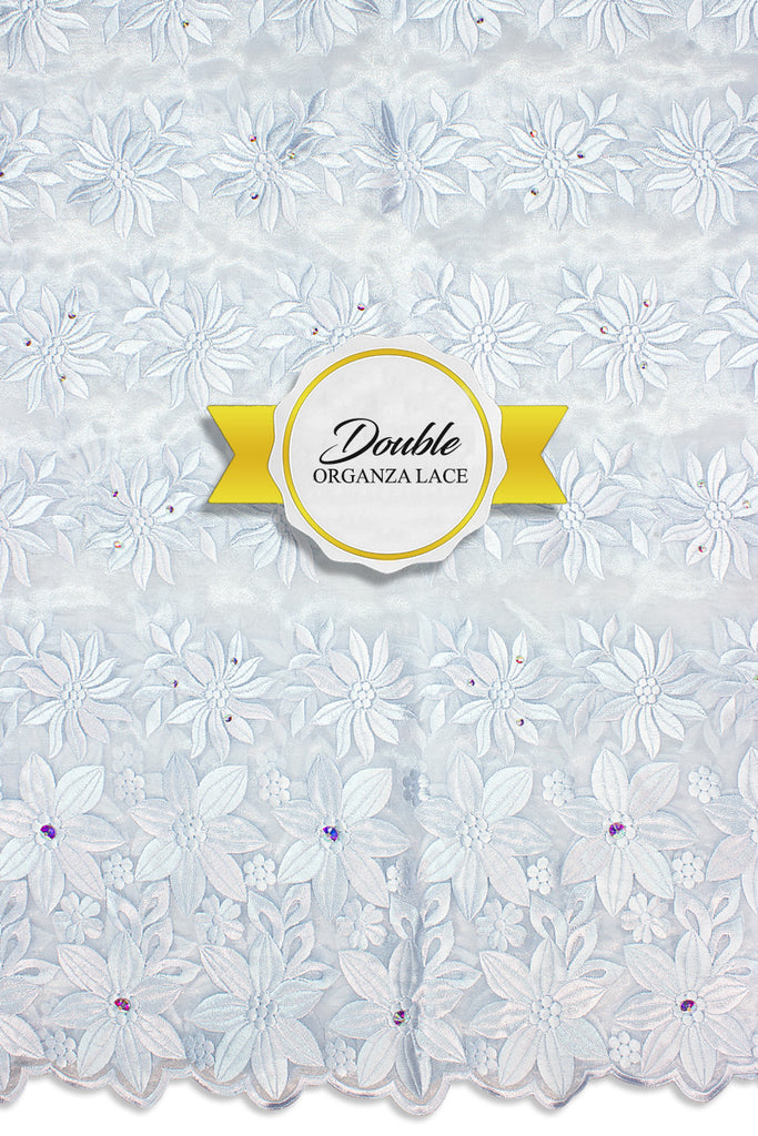 Double Organza Lace - DOL005 - White