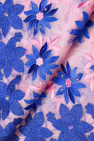 Double Organza Lace - DOL008 - Pink & Royal Blue