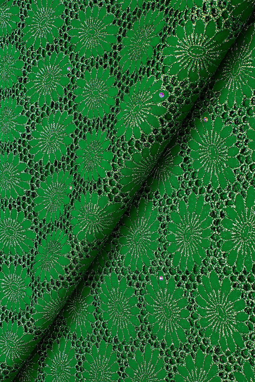 FSL613 - Stunning Fine Lace - Bottle Green