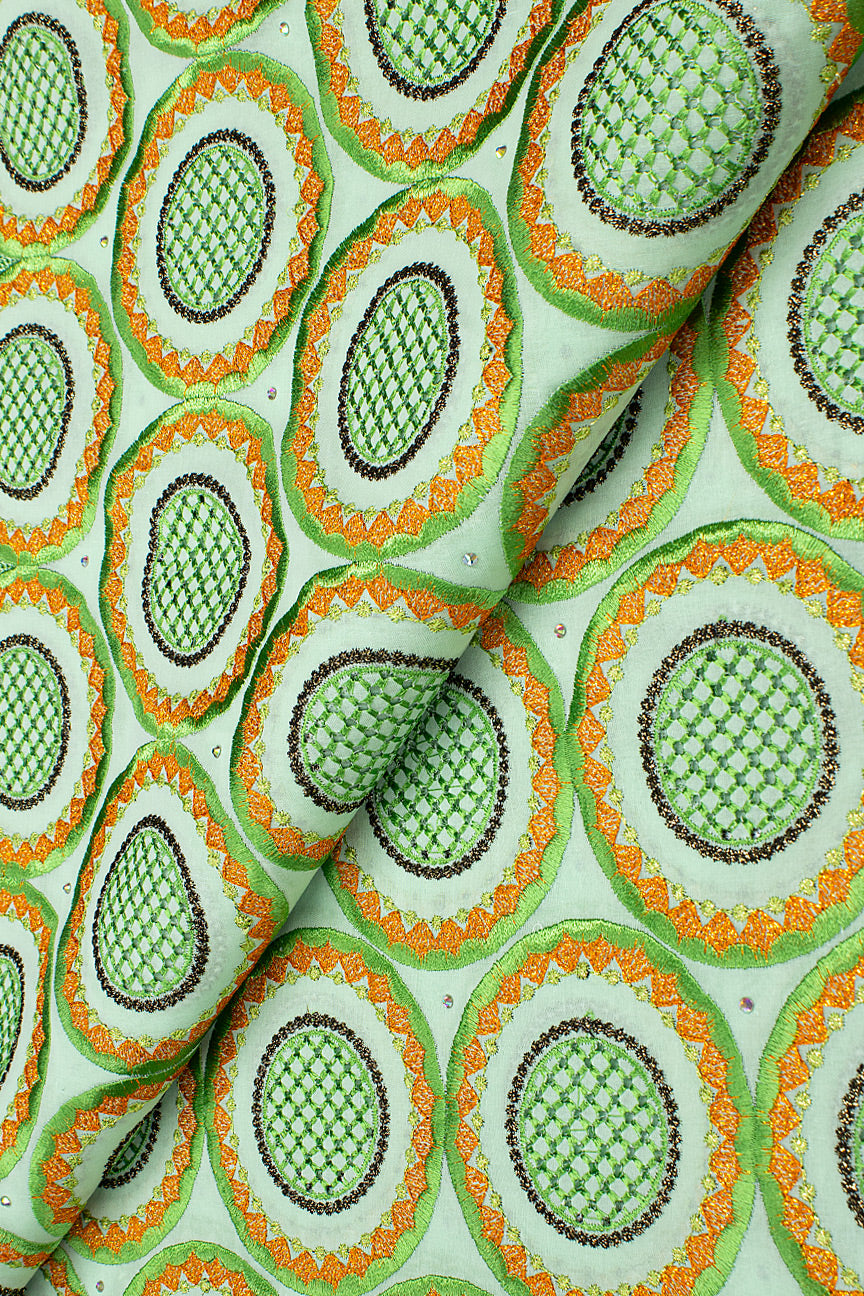 FSL690 - Stunning Fine Swiss Lace - Lime & Orange