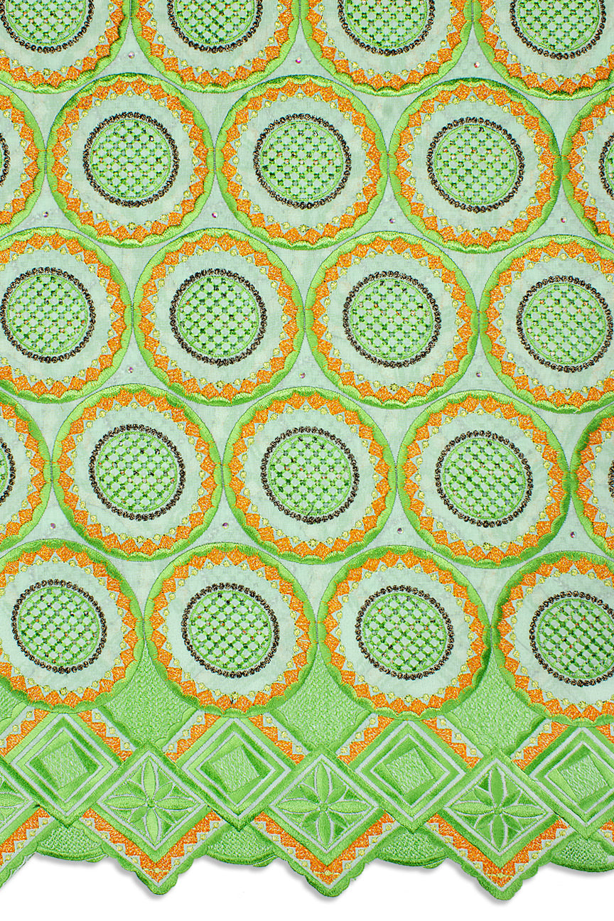 FSL690 - Stunning Fine Swiss Lace - Lime & Orange