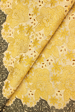 FSL611 - Double Sided Stunning Fine Lace - Yellow, Brown, Gold & Black