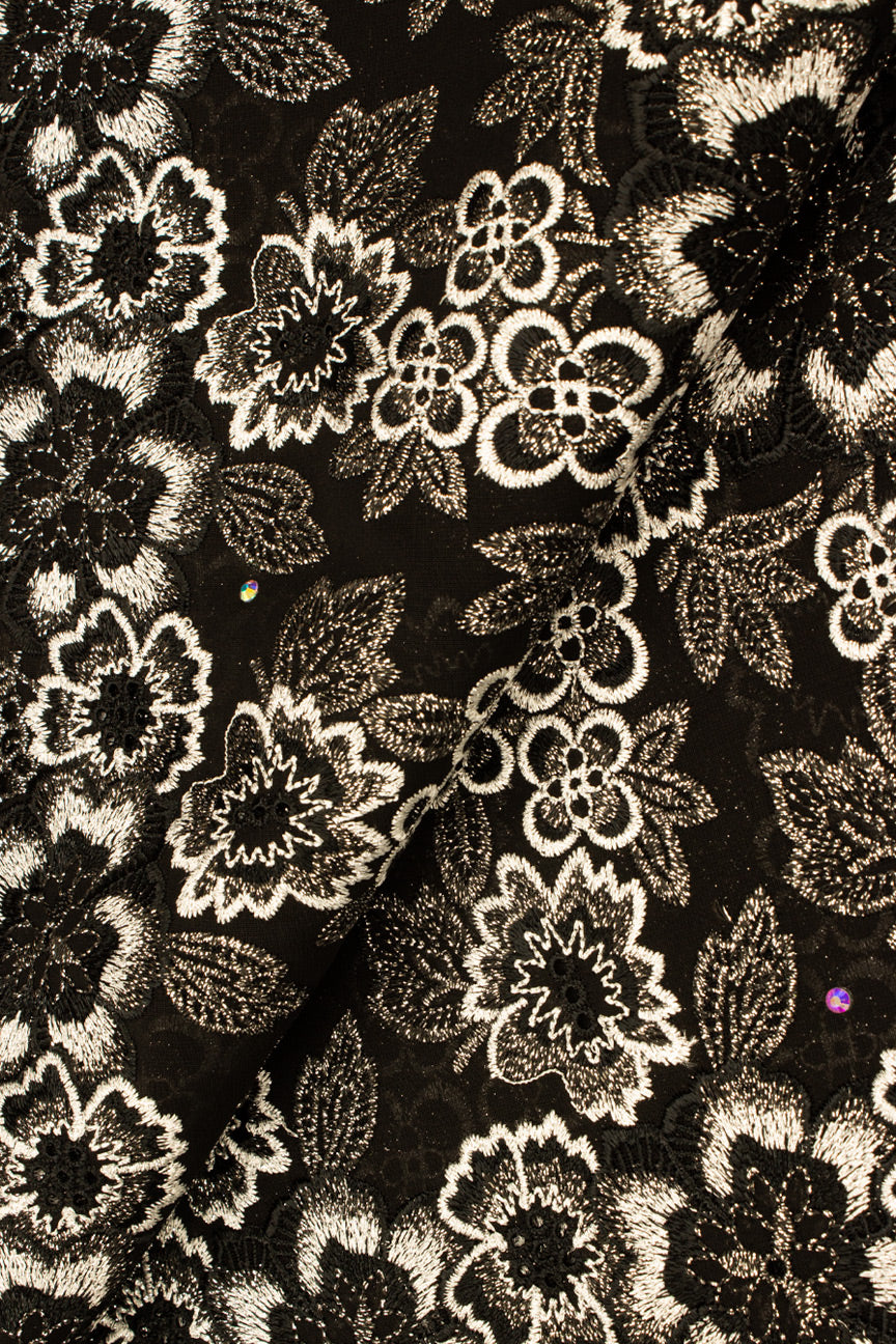 FSL608 - Stunning Fine Lace - Black & White