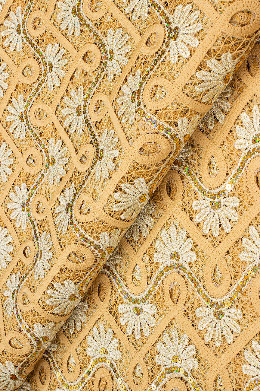 Sequence Guipure Lace - SGPL106 - Beige & Ivory