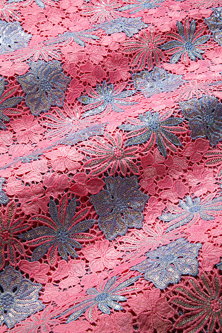 Sequence Guipure Lace - SGPL114 - Baby Pink & Blue