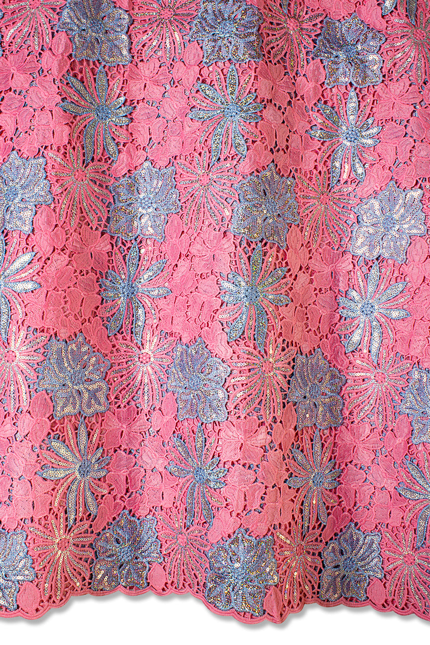 Sequence Guipure Lace - SGPL114 - Baby Pink & Blue