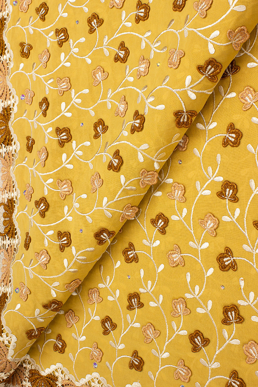 High Quality Lace - HQL1012 - Sunshine, Brown & Gold