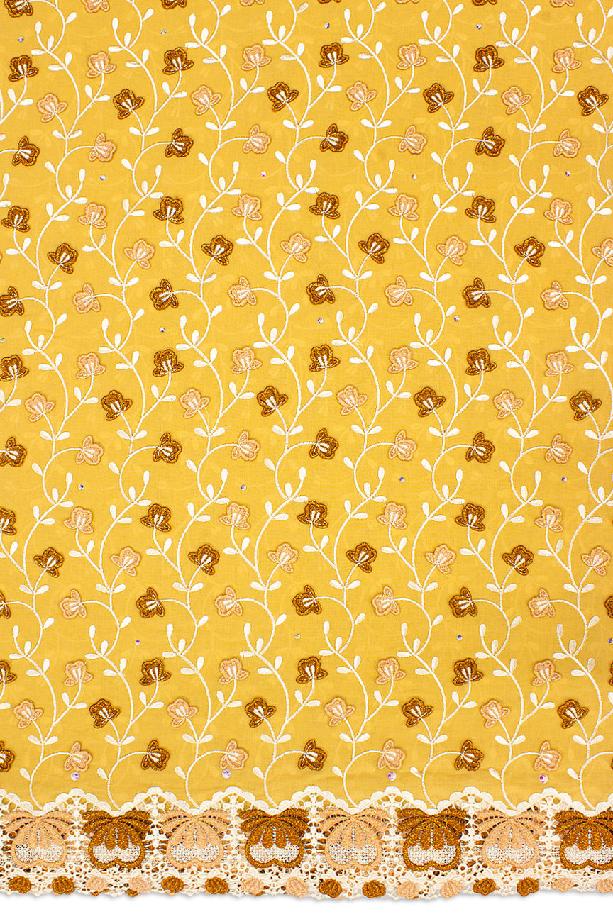 High Quality Lace - HQL1012 - Sunshine, Brown & Gold