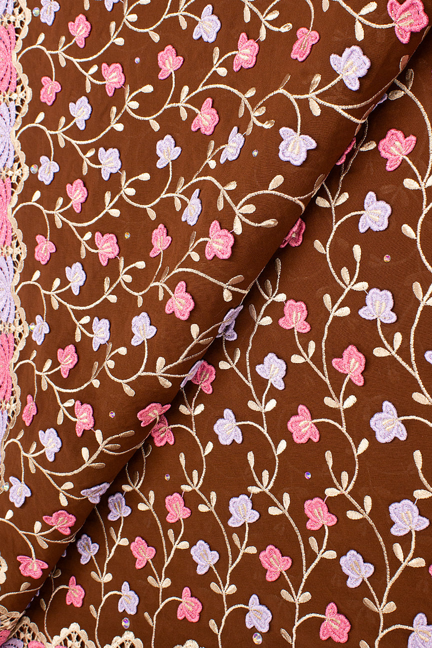 High Quality Lace - HQL1012 - Brown, Pink & Lavender