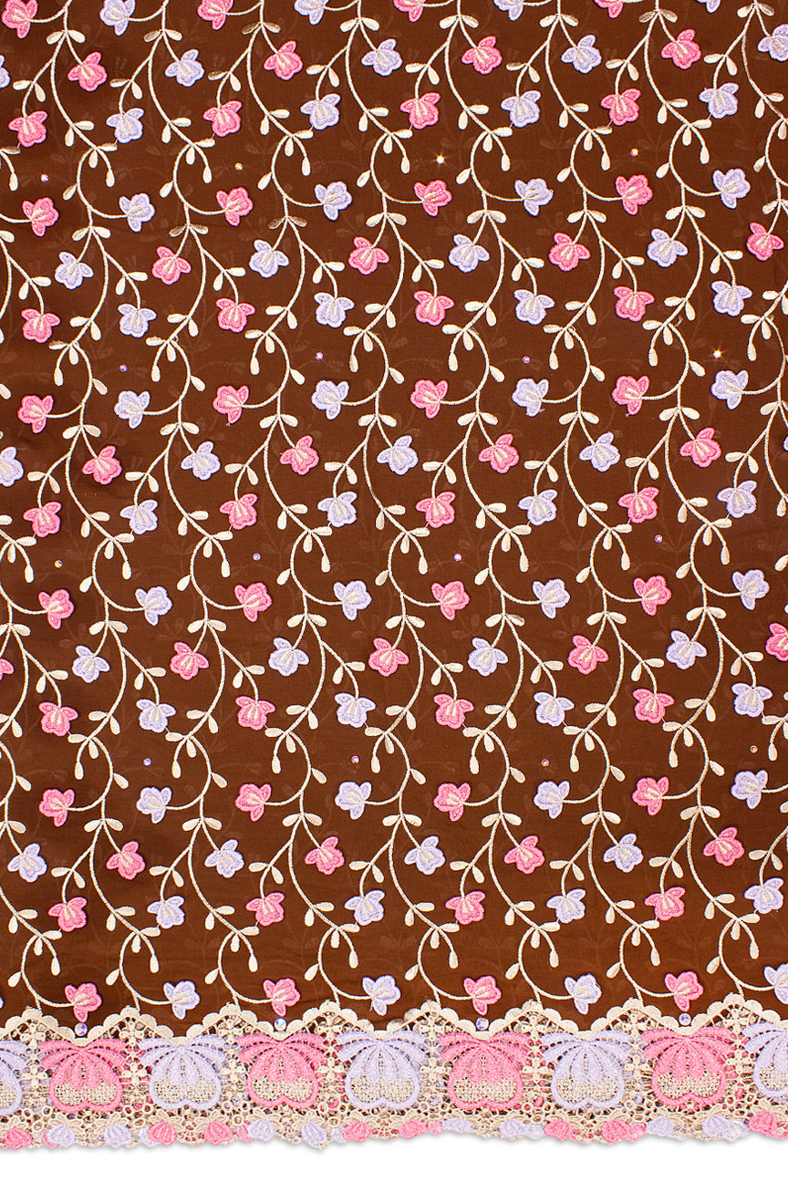 High Quality Lace - HQL1012 - Brown, Pink & Lavender