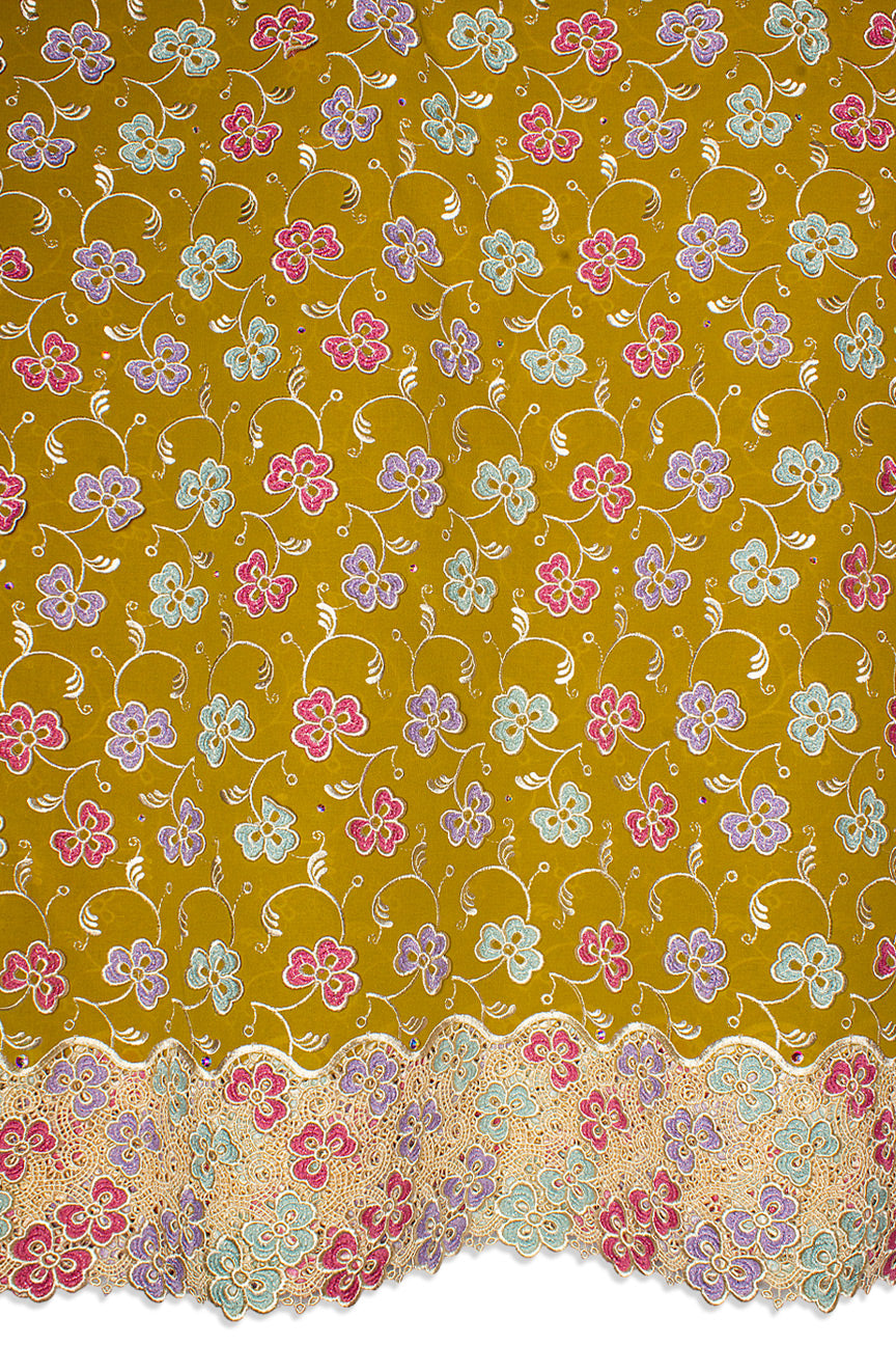 High Quality Lace - HQL1028 - Gold, Pink, Lavender & Mint Floral