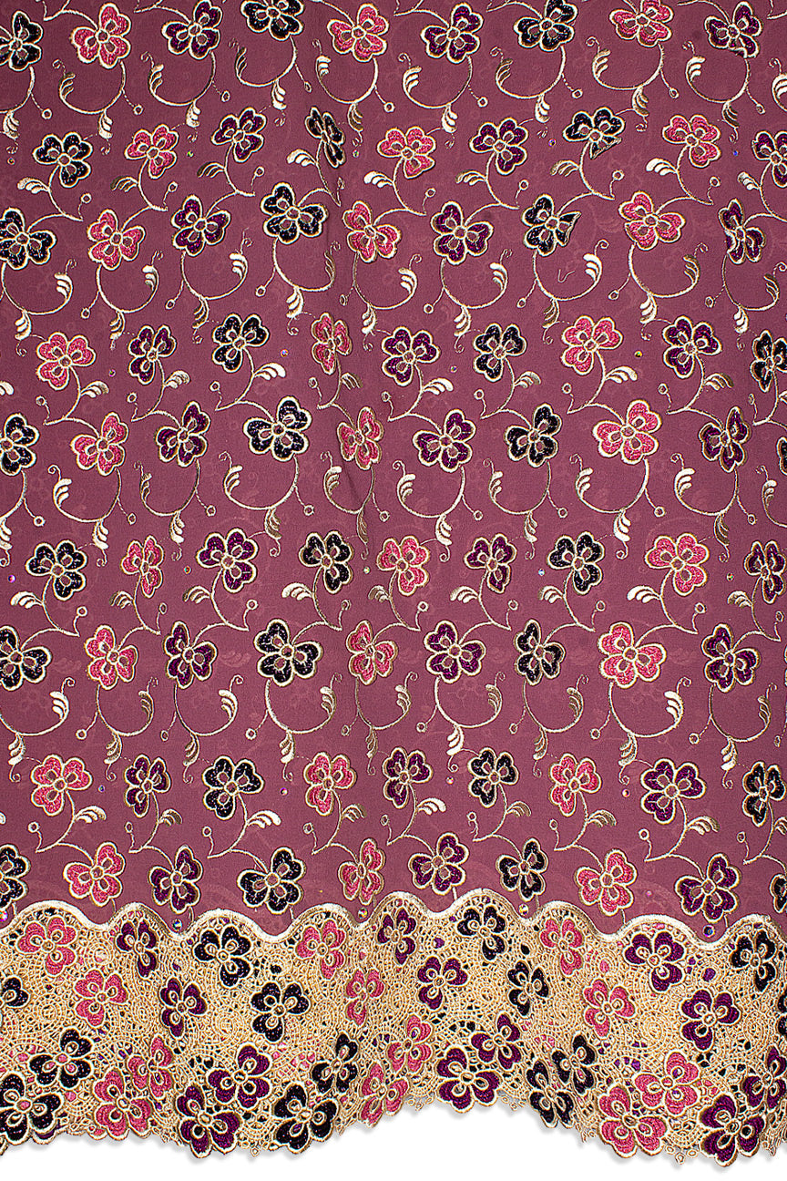 High Quality Lace - HQL1029 - Pink, Gold & Black Floral