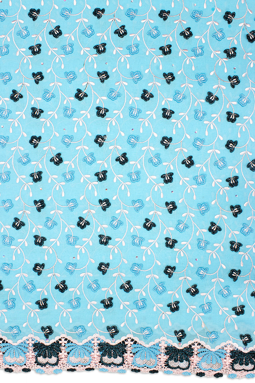 High Quality Lace - HQL1012 - Baby Blue & Black