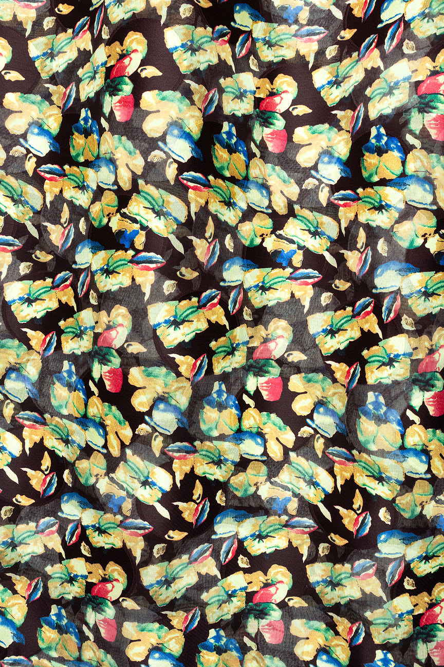 Jacquard Swiss Voile in Black & Gold - JQV0731