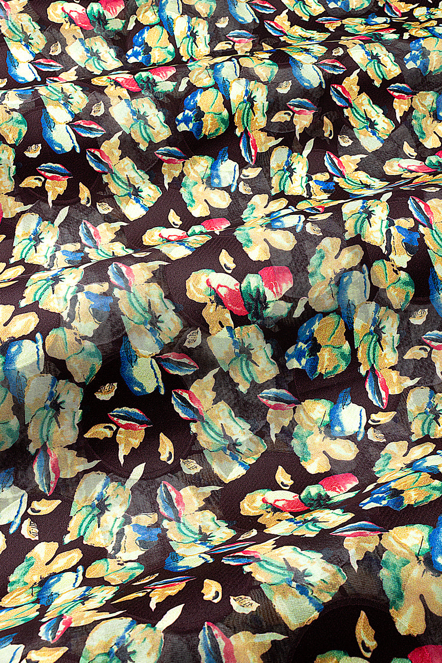 Jacquard Swiss Voile in Black & Gold - JQV0731