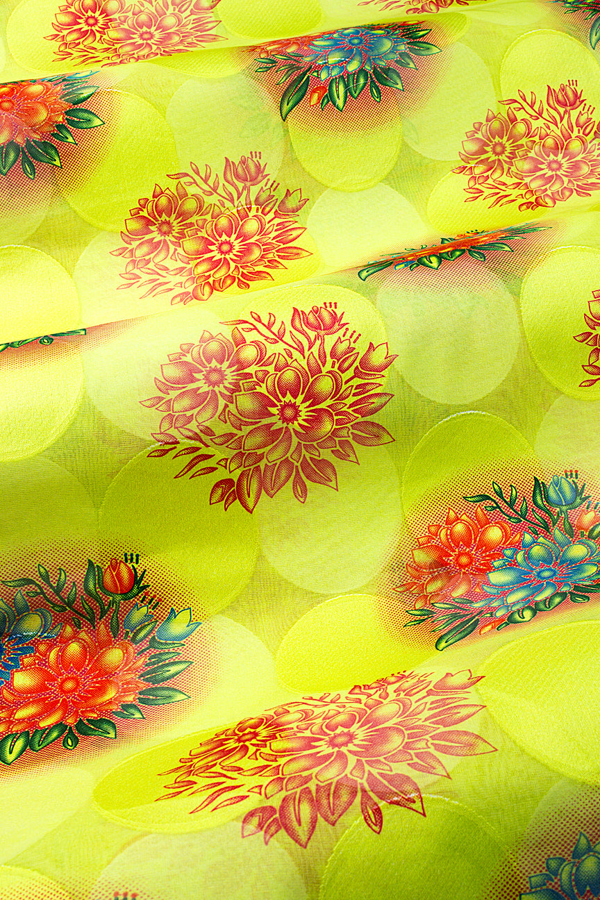 Jacquard Swiss Voile in Gold & Orange - JQV0734