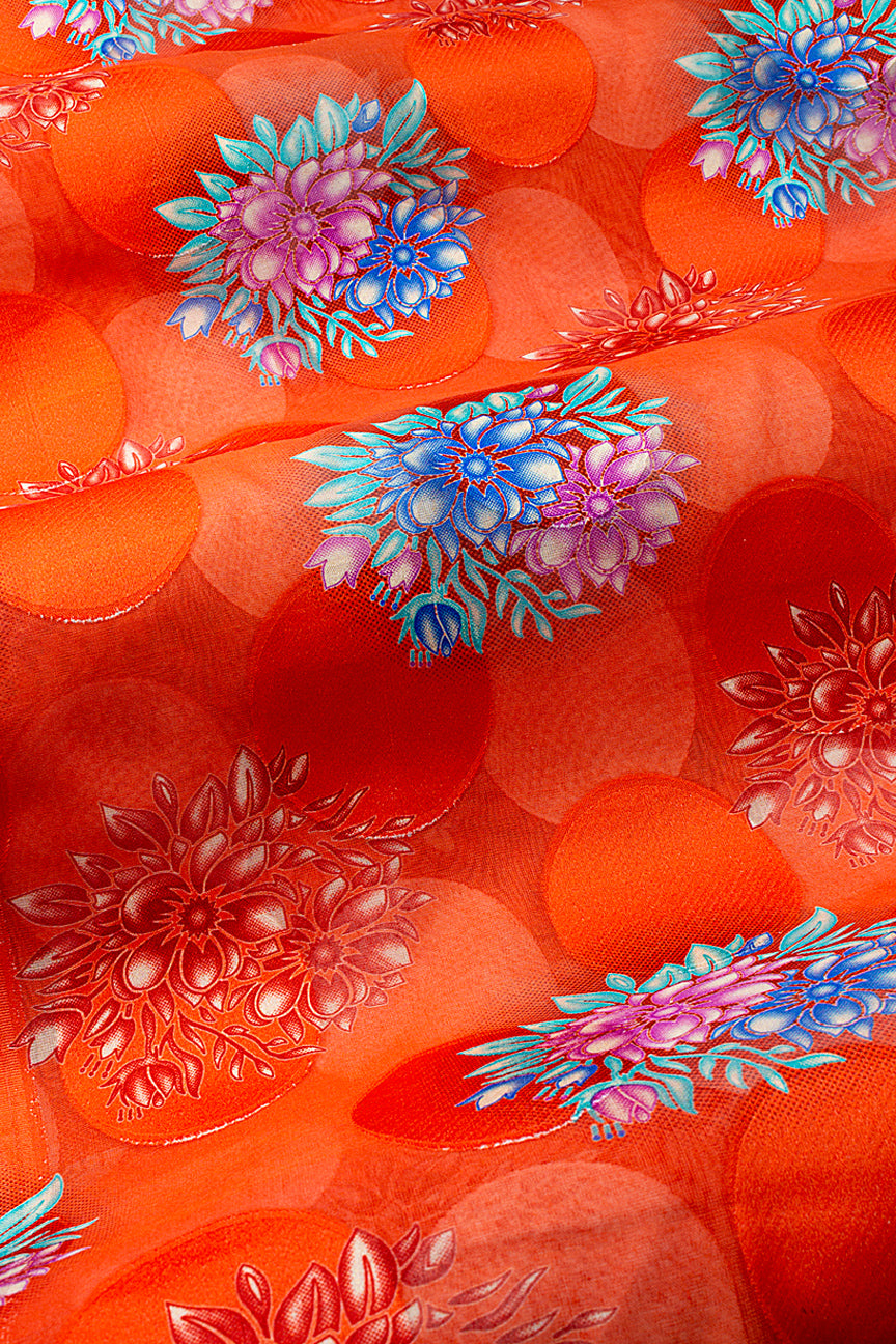 Jacquard Swiss Voile in Royal Red & Sky Blue - JQV0736