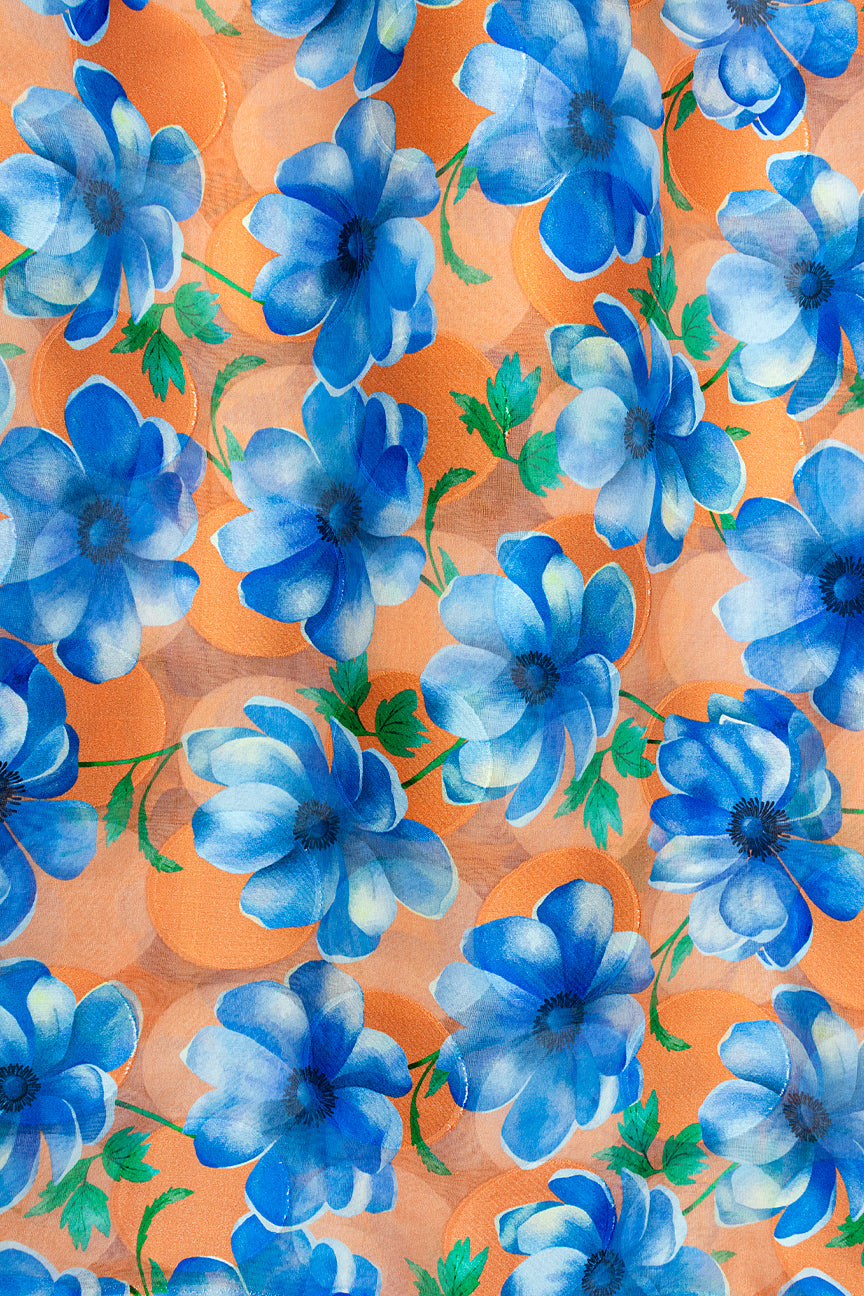 Jacquard Swiss Voile in Orange & Sky Blue - JQV0721
