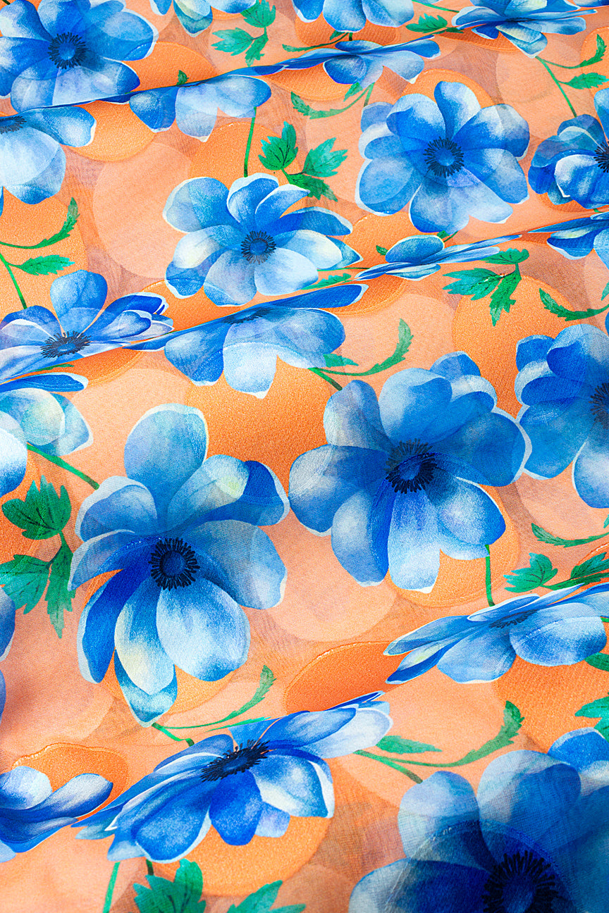 Jacquard Swiss Voile in Orange & Sky Blue - JQV0721