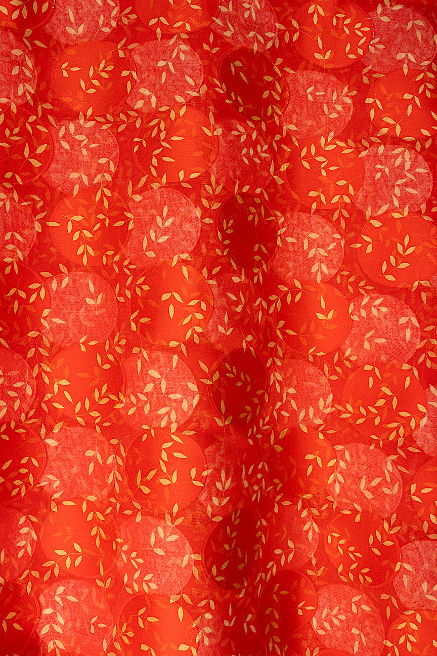 Jacquard Swiss Voile in Royal Red & Gold - JQV0744