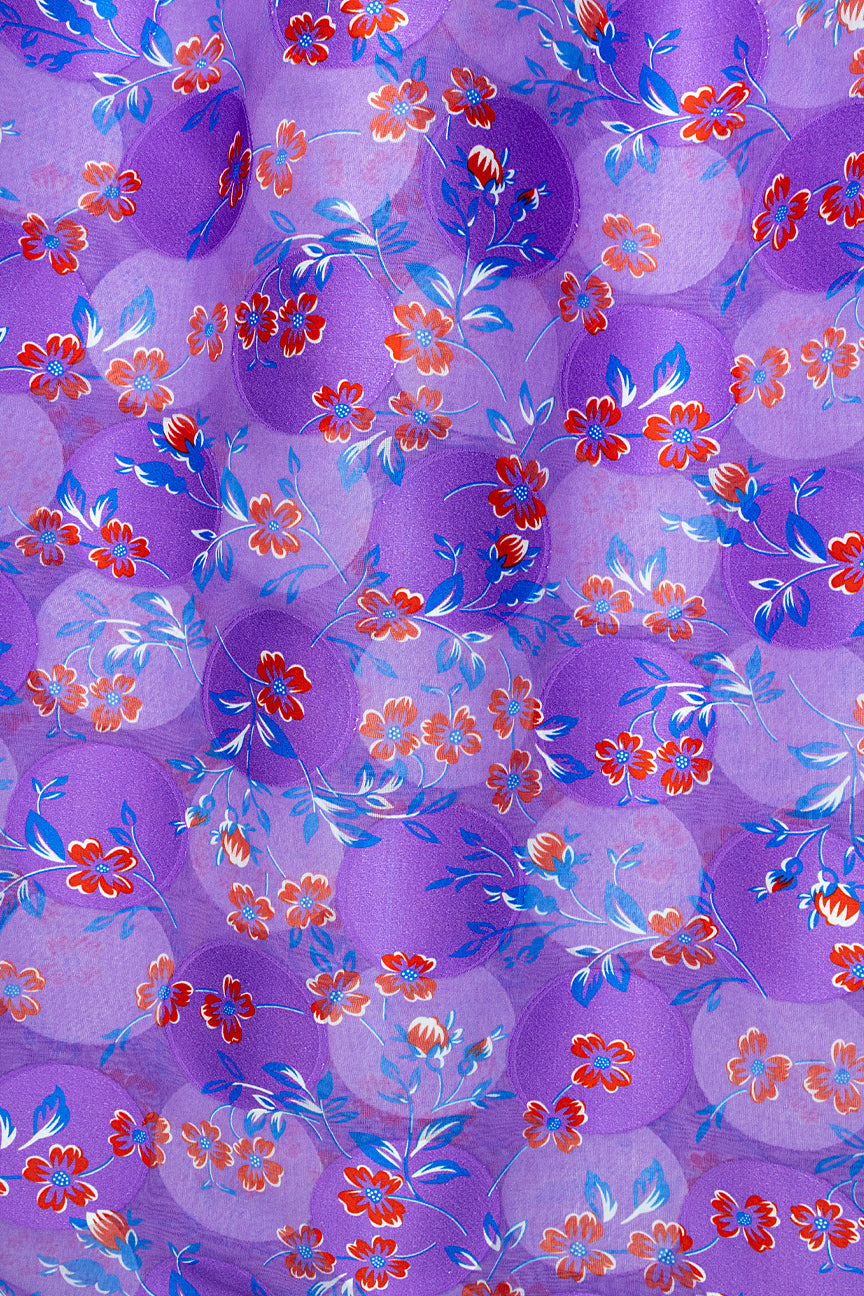 Jacquard Swiss Voile in Purple, Sky Blue & Red - JQV0725