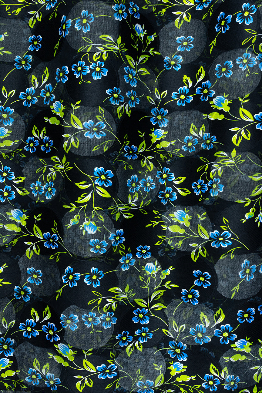 Jacquard Swiss Voile in Black, Green & Sky Blue - JQV0727