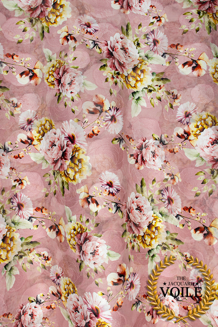 Jacquard Voile - JCV0010 - Pink & Mint