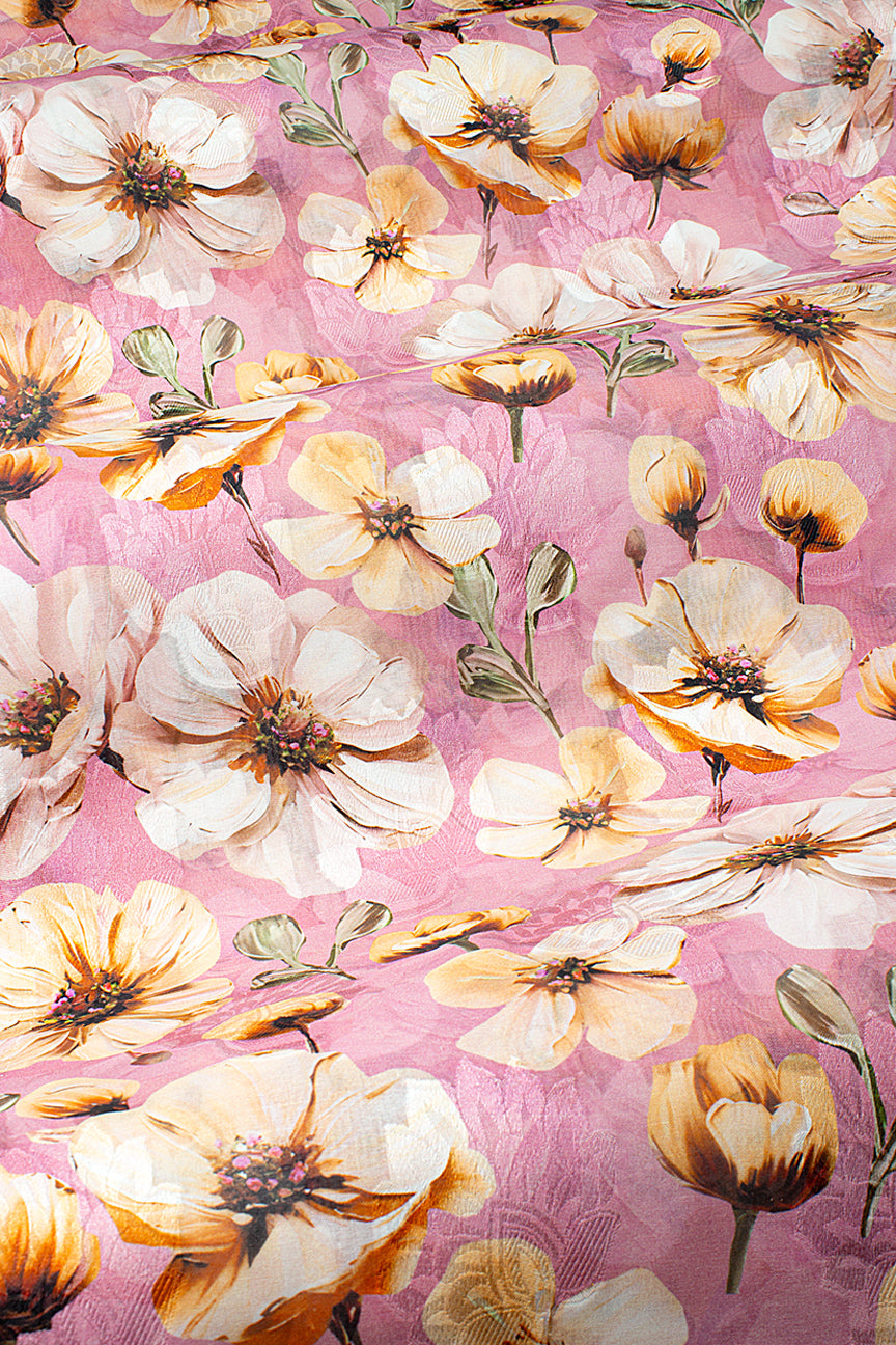 Jacquard Voile - JCV0011 - Light Pink & Peach