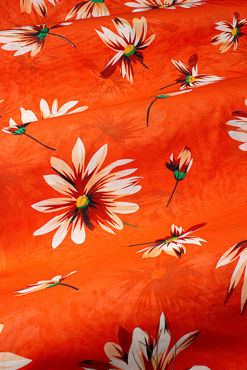 Jacquard Voile - JCV004 - Red & White