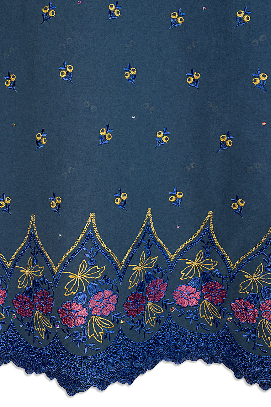High Quality Lace - HQL1025 | Lafaya Lace in Petrol Blue