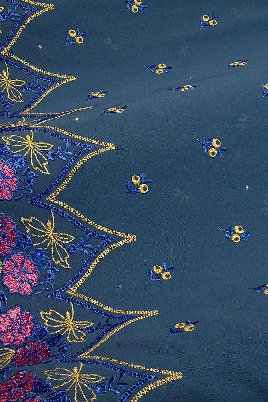 High Quality Lace - HQL1025 | Lafaya Lace in Petrol Blue