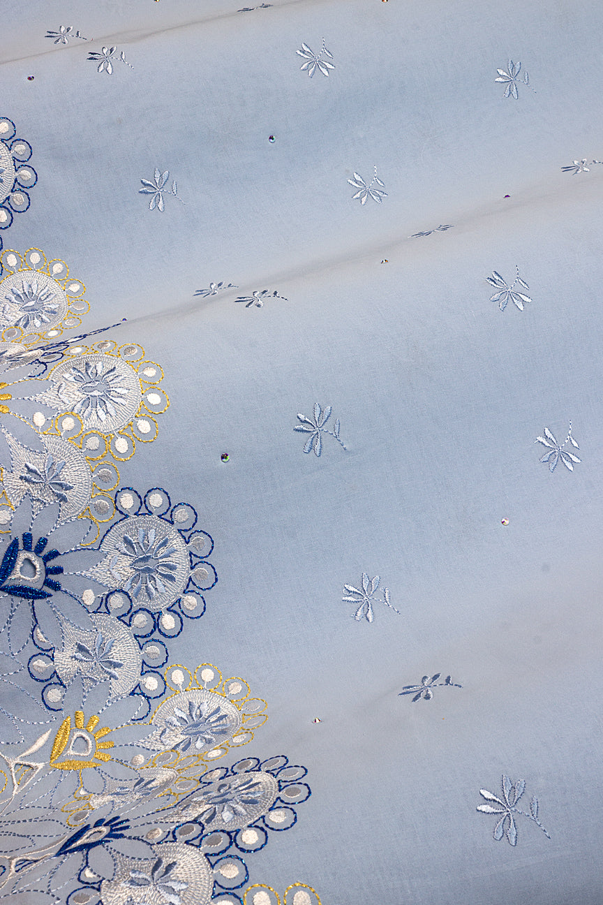 High Quality Lace - HQL1013 | Lafaya Lace in Mist Blue