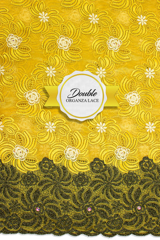 Double Organza Lace - DOL007 - Gold & Black