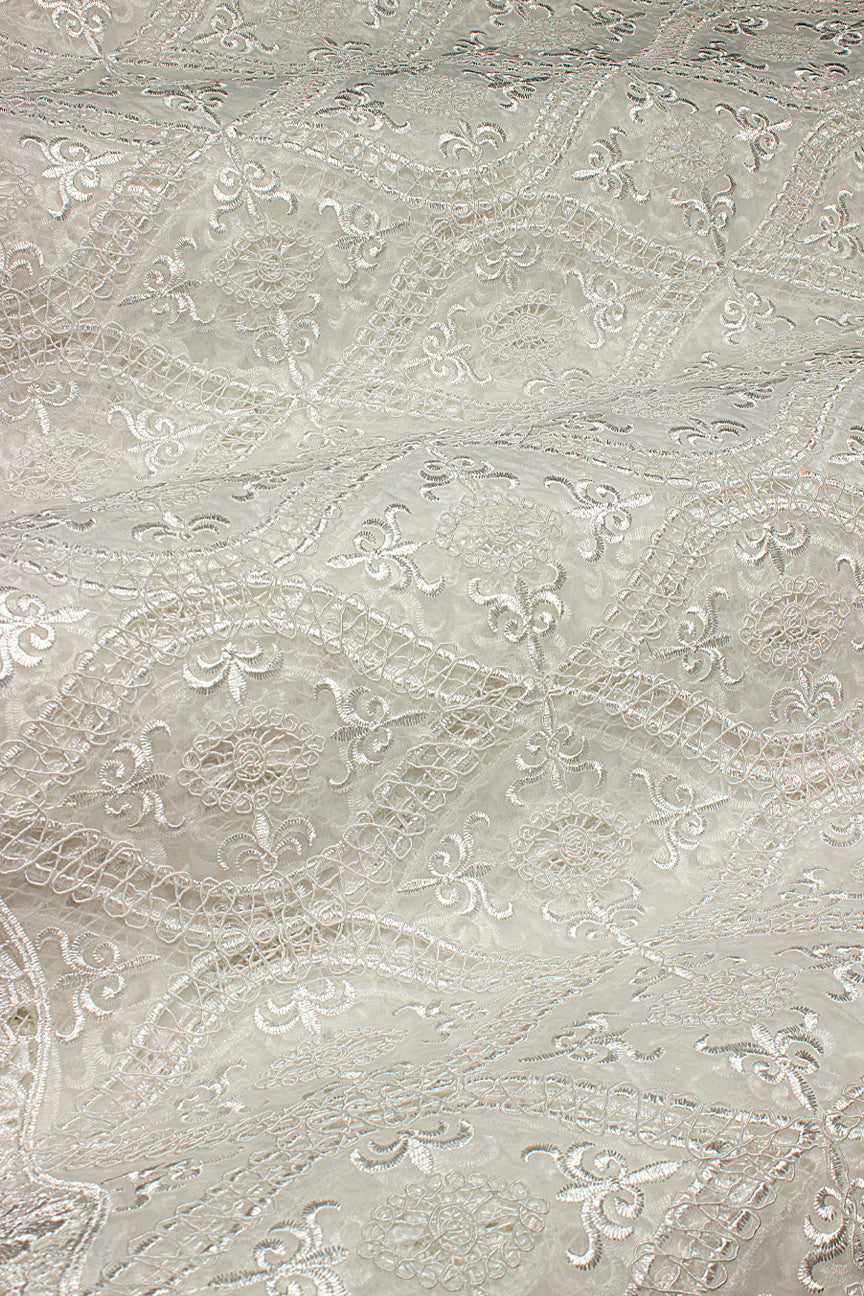 Organza Lace | White - OL2034
