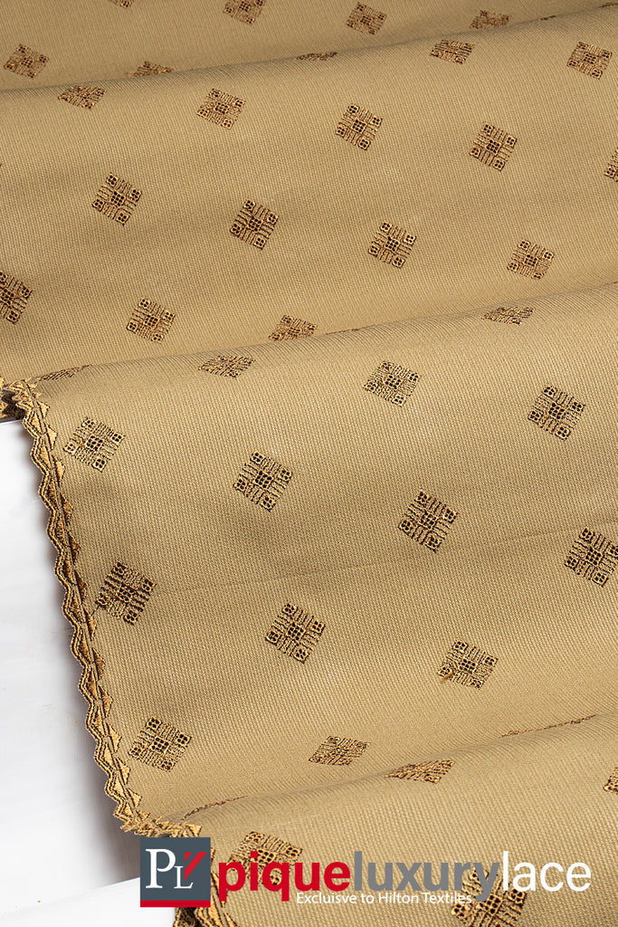 High Quality Pique Lace - PQE022 - Golden Brown