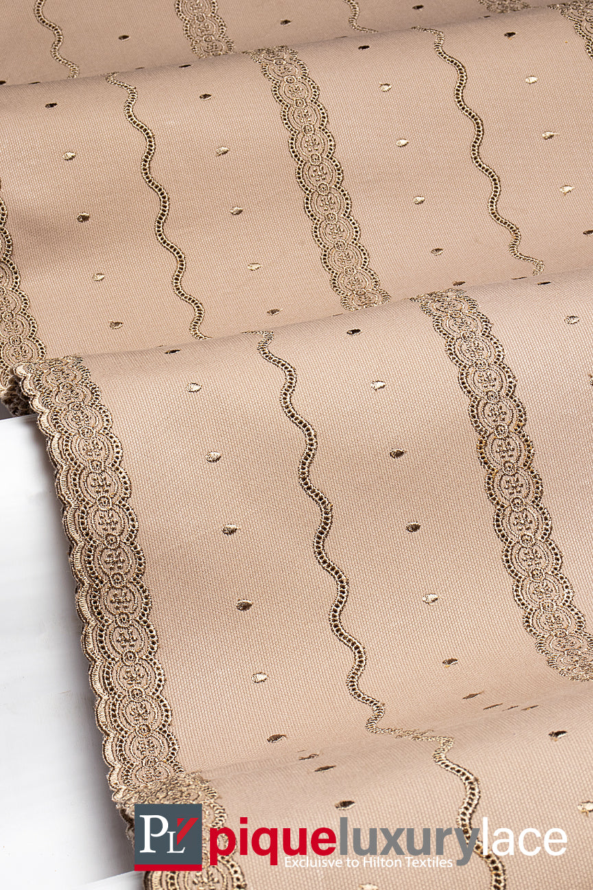 High Quality Pique Lace - PQE013 - Light Brown